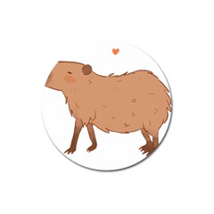 Capybara T- Shirt Cute Capybara Illustration T- Shirt (1) Yoga Reflexion Pose T- Shirtyoga Reflexion Pose T- Shirt Magnet 3  (round) by hizuto