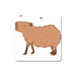 Capybara T- Shirt Cute Capybara Illustration T- Shirt (1) Yoga Reflexion Pose T- Shirtyoga Reflexion Pose T- Shirt Square Magnet Front