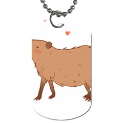 Capybara T- Shirt Cute Capybara Illustration T- Shirt (1) Yoga Reflexion Pose T- Shirtyoga Reflexion Pose T- Shirt Dog Tag (one Side) by hizuto