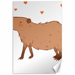 Capybara T- Shirt Cute Capybara Illustration T- Shirt (1) Yoga Reflexion Pose T- Shirtyoga Reflexion Pose T- Shirt Canvas 20  X 30  by hizuto