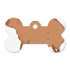 Capybara T- Shirt Cute Capybara Illustration T- Shirt (1) Yoga Reflexion Pose T- Shirtyoga Reflexion Pose T- Shirt Dog Tag Bone (one Side) by hizuto