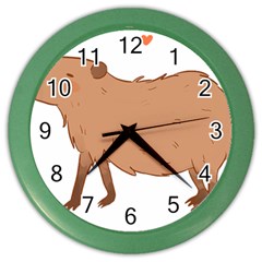 Capybara T- Shirt Cute Capybara Illustration T- Shirt (1) Yoga Reflexion Pose T- Shirtyoga Reflexion Pose T- Shirt Color Wall Clock by hizuto