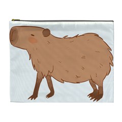 Capybara T- Shirt Cute Capybara Illustration T- Shirt (1) Yoga Reflexion Pose T- Shirtyoga Reflexion Pose T- Shirt Cosmetic Bag (xl) by hizuto