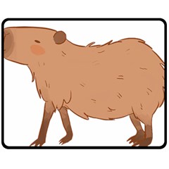 Capybara T- Shirt Cute Capybara Illustration T- Shirt (1) Yoga Reflexion Pose T- Shirtyoga Reflexion Pose T- Shirt Fleece Blanket (medium) by hizuto