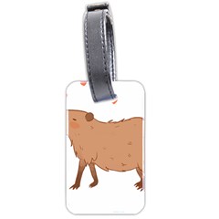 Capybara T- Shirt Cute Capybara Illustration T- Shirt (1) Yoga Reflexion Pose T- Shirtyoga Reflexion Pose T- Shirt Luggage Tag (two Sides) by hizuto