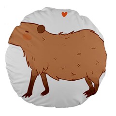 Capybara T- Shirt Cute Capybara Illustration T- Shirt (1) Yoga Reflexion Pose T- Shirtyoga Reflexion Pose T- Shirt Large 18  Premium Round Cushions by hizuto