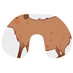 Capybara T- Shirt Cute Capybara Illustration T- Shirt (1) Yoga Reflexion Pose T- Shirtyoga Reflexion Pose T- Shirt Travel Neck Pillow by hizuto