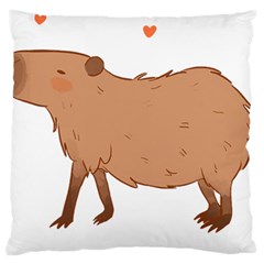 Capybara T- Shirt Cute Capybara Illustration T- Shirt (1) Yoga Reflexion Pose T- Shirtyoga Reflexion Pose T- Shirt Standard Premium Plush Fleece Cushion Case (one Side) by hizuto