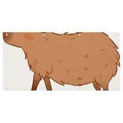 Capybara T- Shirt Cute Capybara Illustration T- Shirt (1) Yoga Reflexion Pose T- Shirtyoga Reflexion Pose T- Shirt Banner And Sign 8  X 4 