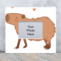 Capybara T- Shirt Cute Capybara Illustration T- Shirt (1) Yoga Reflexion Pose T- Shirtyoga Reflexion Pose T- Shirt White Wall Photo Frame 5  X 7  by hizuto