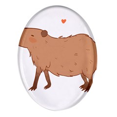 Capybara T- Shirt Cute Capybara Illustration T- Shirt (1) Yoga Reflexion Pose T- Shirtyoga Reflexion Pose T- Shirt Oval Glass Fridge Magnet (4 Pack) by hizuto