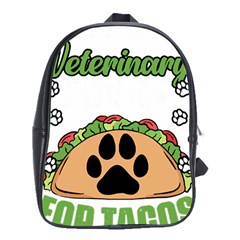 Veterinary Medicine T- Shirt Will Give Veterinary Advice For Tacos Funny Vet Med Worker T- Shirt School Bag (xl) by ZUXUMI