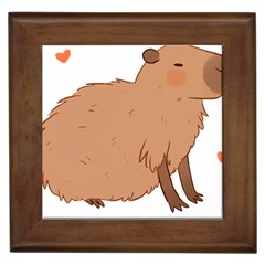 Capybara T- Shirt Cute Capybara Illustration T- Shirt (2) Yoga Reflexion Pose T- Shirtyoga Reflexion Pose T- Shirt Framed Tile by hizuto