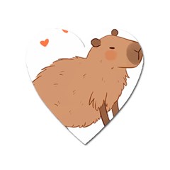 Capybara T- Shirt Cute Capybara Illustration T- Shirt (2) Yoga Reflexion Pose T- Shirtyoga Reflexion Pose T- Shirt Heart Magnet by hizuto