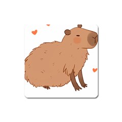 Capybara T- Shirt Cute Capybara Illustration T- Shirt (2) Yoga Reflexion Pose T- Shirtyoga Reflexion Pose T- Shirt Square Magnet by hizuto