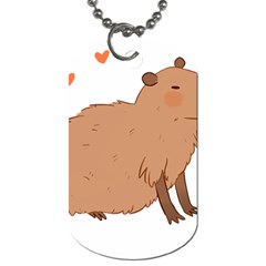 Capybara T- Shirt Cute Capybara Illustration T- Shirt (2) Yoga Reflexion Pose T- Shirtyoga Reflexion Pose T- Shirt Dog Tag (one Side) by hizuto