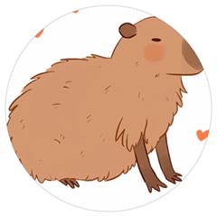 Capybara T- Shirt Cute Capybara Illustration T- Shirt (2) Yoga Reflexion Pose T- Shirtyoga Reflexion Pose T- Shirt Round Trivet by hizuto