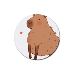 Capybara T- Shirt Cute Capybara Illustration T- Shirt (3) Yoga Reflexion Pose T- Shirtyoga Reflexion Pose T- Shirt Rubber Round Coaster (4 Pack) by hizuto