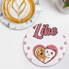 Veterinary Medicine T- Shirt You Know What I Like About People Their Pets Funny Vet Med T- Shirt Uv Print Round Tile Coaster by ZUXUMI