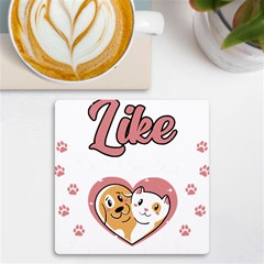 Veterinary Medicine T- Shirt You Know What I Like About People Their Pets Funny Vet Med T- Shirt Uv Print Square Tile Coaster  by ZUXUMI