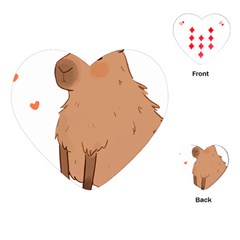 Capybara T- Shirt Cute Capybara Illustration T- Shirt (3) Yoga Reflexion Pose T- Shirtyoga Reflexion Pose T- Shirt Playing Cards Single Design (heart) by hizuto