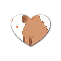 Capybara T- Shirt Cute Capybara Illustration T- Shirt (3) Yoga Reflexion Pose T- Shirtyoga Reflexion Pose T- Shirt Rubber Heart Coaster (4 Pack) by hizuto