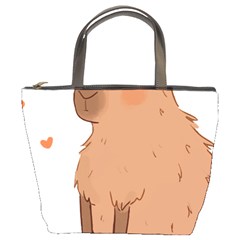 Capybara T- Shirt Cute Capybara Illustration T- Shirt (3) Yoga Reflexion Pose T- Shirtyoga Reflexion Pose T- Shirt Bucket Bag by hizuto