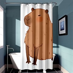 Capybara T- Shirt Cute Capybara Illustration T- Shirt (3) Yoga Reflexion Pose T- Shirtyoga Reflexion Pose T- Shirt Shower Curtain 36  X 72  (stall)  by hizuto