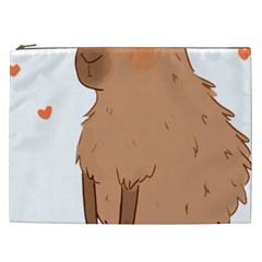 Capybara T- Shirt Cute Capybara Illustration T- Shirt (3) Yoga Reflexion Pose T- Shirtyoga Reflexion Pose T- Shirt Cosmetic Bag (xxl) by hizuto