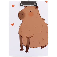 Capybara T- Shirt Cute Capybara Illustration T- Shirt (3) Yoga Reflexion Pose T- Shirtyoga Reflexion Pose T- Shirt A4 Acrylic Clipboard by hizuto