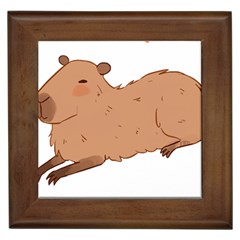 Capybara T- Shirt Cute Capybara Illustration T- Shirt Yoga Reflexion Pose T- Shirtyoga Reflexion Pose T- Shirt Framed Tile by hizuto