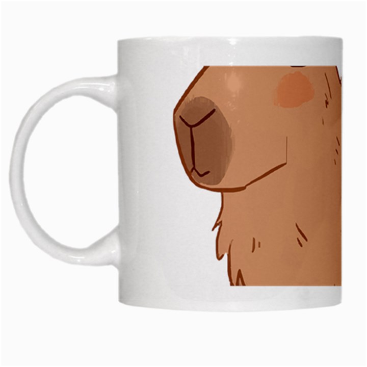 Capybara T- Shirt Cute Capybara Illustration T- Shirt Yoga Reflexion Pose T- Shirtyoga Reflexion Pose T- Shirt White Mug