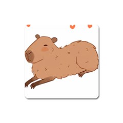 Capybara T- Shirt Cute Capybara Illustration T- Shirt Yoga Reflexion Pose T- Shirtyoga Reflexion Pose T- Shirt Square Magnet by hizuto