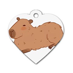 Capybara T- Shirt Cute Capybara Illustration T- Shirt Yoga Reflexion Pose T- Shirtyoga Reflexion Pose T- Shirt Dog Tag Heart (two Sides) by hizuto