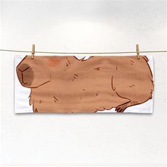 Capybara T- Shirt Cute Capybara Illustration T- Shirt Yoga Reflexion Pose T- Shirtyoga Reflexion Pose T- Shirt Hand Towel by hizuto