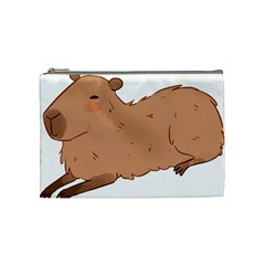 Capybara T- Shirt Cute Capybara Illustration T- Shirt Yoga Reflexion Pose T- Shirtyoga Reflexion Pose T- Shirt Cosmetic Bag (medium) by hizuto