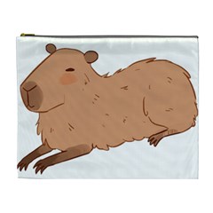 Capybara T- Shirt Cute Capybara Illustration T- Shirt Yoga Reflexion Pose T- Shirtyoga Reflexion Pose T- Shirt Cosmetic Bag (xl) by hizuto