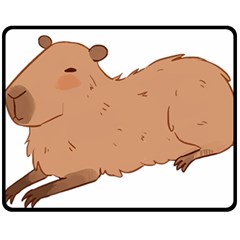 Capybara T- Shirt Cute Capybara Illustration T- Shirt Yoga Reflexion Pose T- Shirtyoga Reflexion Pose T- Shirt Fleece Blanket (medium) by hizuto