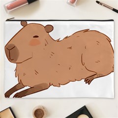 Capybara T- Shirt Cute Capybara Illustration T- Shirt Yoga Reflexion Pose T- Shirtyoga Reflexion Pose T- Shirt Cosmetic Bag (xxxl) by hizuto