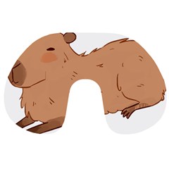 Capybara T- Shirt Cute Capybara Illustration T- Shirt Yoga Reflexion Pose T- Shirtyoga Reflexion Pose T- Shirt Travel Neck Pillow by hizuto