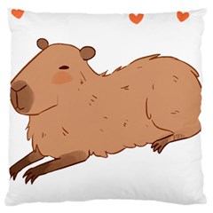 Capybara T- Shirt Cute Capybara Illustration T- Shirt Yoga Reflexion Pose T- Shirtyoga Reflexion Pose T- Shirt Standard Premium Plush Fleece Cushion Case (one Side) by hizuto