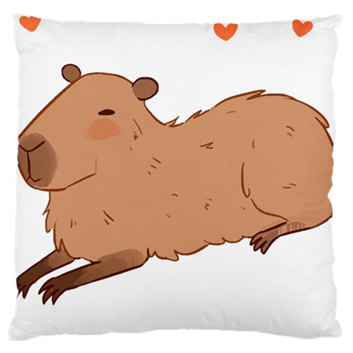 Capybara T- Shirt Cute Capybara Illustration T- Shirt Yoga Reflexion Pose T- Shirtyoga Reflexion Pose T- Shirt Standard Premium Plush Fleece Cushion Case (Two Sides)