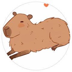 Capybara T- Shirt Cute Capybara Illustration T- Shirt Yoga Reflexion Pose T- Shirtyoga Reflexion Pose T- Shirt Round Trivet by hizuto