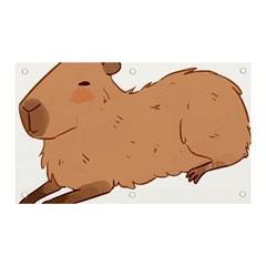 Capybara T- Shirt Cute Capybara Illustration T- Shirt Yoga Reflexion Pose T- Shirtyoga Reflexion Pose T- Shirt Banner And Sign 5  X 3  by hizuto