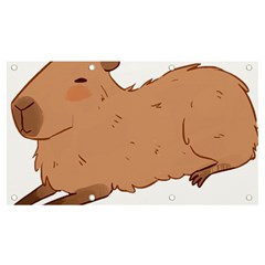 Capybara T- Shirt Cute Capybara Illustration T- Shirt Yoga Reflexion Pose T- Shirtyoga Reflexion Pose T- Shirt Banner And Sign 7  X 4  by hizuto