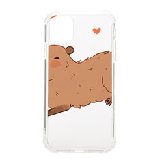 Capybara T- Shirt Cute Capybara Illustration T- Shirt Yoga Reflexion Pose T- Shirtyoga Reflexion Pose T- Shirt Iphone 11 Tpu Uv Print Case by hizuto