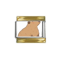 Capybara T- Shirt Cute Capybara Illustration With A Bird Friend T- Shirt Yoga Reflexion Pose T- Shirtyoga Reflexion Pose T- Shirt Gold Trim Italian Charm (9mm) by hizuto