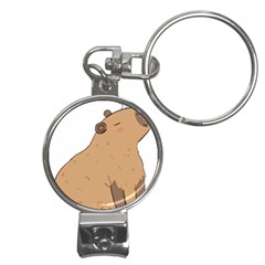 Capybara T- Shirt Cute Capybara Illustration With A Bird Friend T- Shirt Yoga Reflexion Pose T- Shirtyoga Reflexion Pose T- Shirt Nail Clippers Key Chain by hizuto