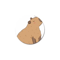 Capybara T- Shirt Cute Capybara Illustration With A Bird Friend T- Shirt Yoga Reflexion Pose T- Shirtyoga Reflexion Pose T- Shirt Golf Ball Marker (10 Pack) by hizuto