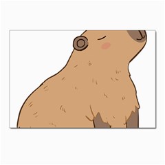 Capybara T- Shirt Cute Capybara Illustration With A Bird Friend T- Shirt Yoga Reflexion Pose T- Shirtyoga Reflexion Pose T- Shirt Postcards 5  X 7  (pkg Of 10) by hizuto